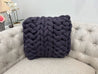 Square Pillow, Merino wool, Double rib pattern