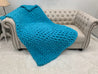 Chunky Chenille yarn blanket, Twisted stitch pattern