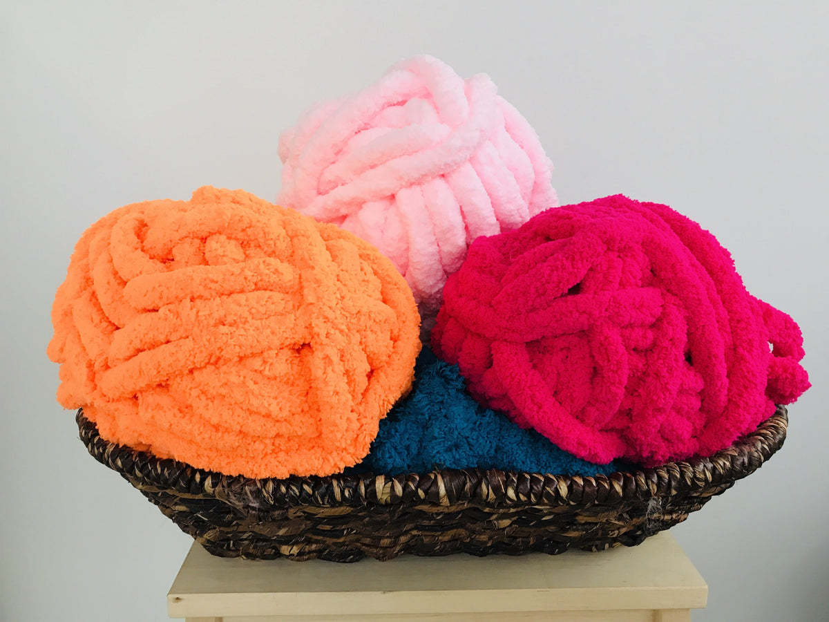 Chunky Chenille Yarn. Leftovers BeCozi