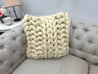 Square Pillow, Merino wool, Double rib pattern