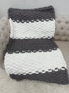 Chunky Chenille Yarn Blanket, Linen Stitch