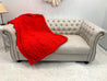 Chunky Chenille Yarn Blanket, Center Cable knit