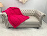 Chunky Chenille Yarn Blanket, Center Cable knit