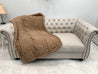 Chunky Chenille Yarn Blanket, Center Cable knit