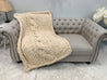 Chunky Chenille Yarn Blanket, Center Cable knit