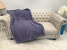 Chunky Chenille Yarn Blanket, Center Cable knit