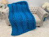 Merino Wool Blanket, Double Ribbing Pattern