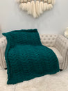 Flower Cable Blanket, Chunky Chenille