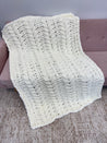 Chunky Chenille Blanket, Flower Cable