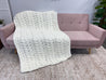 Chunky Chenille Blanket, Flower Cable