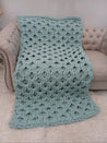 Chunky Chenille Yarn Blanket, Honey comb stitch