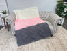 Chunky Chenille Yarn Blanket, Striped Cable
