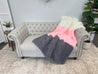 Chunky Chenille Yarn Blanket, Striped Cable