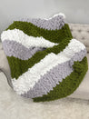 Chunky Chenille Blanket, Twisted Rib Stitch