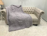Chunky Chenille Yarn Blanket, Center Cable knit
