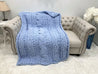 Chunky Chenille Yarn Blanket, Center Cable knit