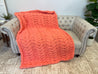 Flower Cable Blanket, Chunky Chenille