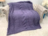 Chunky Chenille Yarn Blanket, Center Cable knit