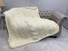 Chunky Chenille Yarn Blanket, Center Cable knit