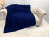 Chunky Chenille Yarn Blanket, Center Cable knit