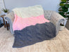 Chunky Chenille Yarn Blanket, Striped Cable