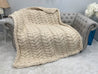 Flower Cable Blanket, Chunky Chenille