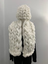 Chunky knit hat and scarf set, vegan yarn