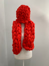 Chunky knit hat and scarf set, vegan yarn