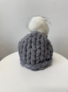 Hat with pom pom, Chunky chenille yarn
