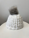 Hat with pom pom, Chunky chenille yarn