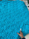 Chunky Chenille Blanket, 3x3 Basketweave pattern