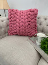Square Pillow, Merino wool, Double rib pattern