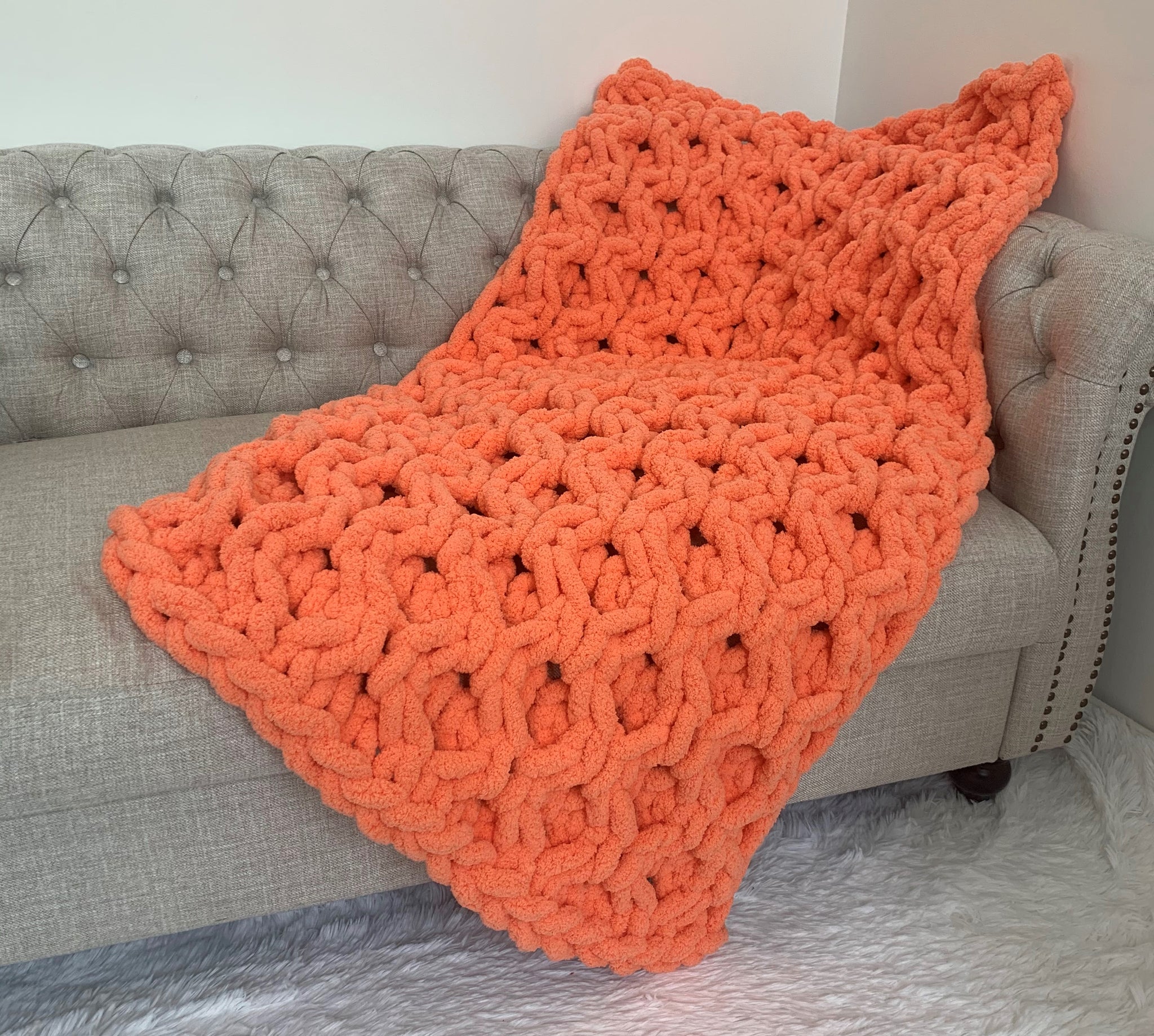 Hand knit chunky throw : r/knitting