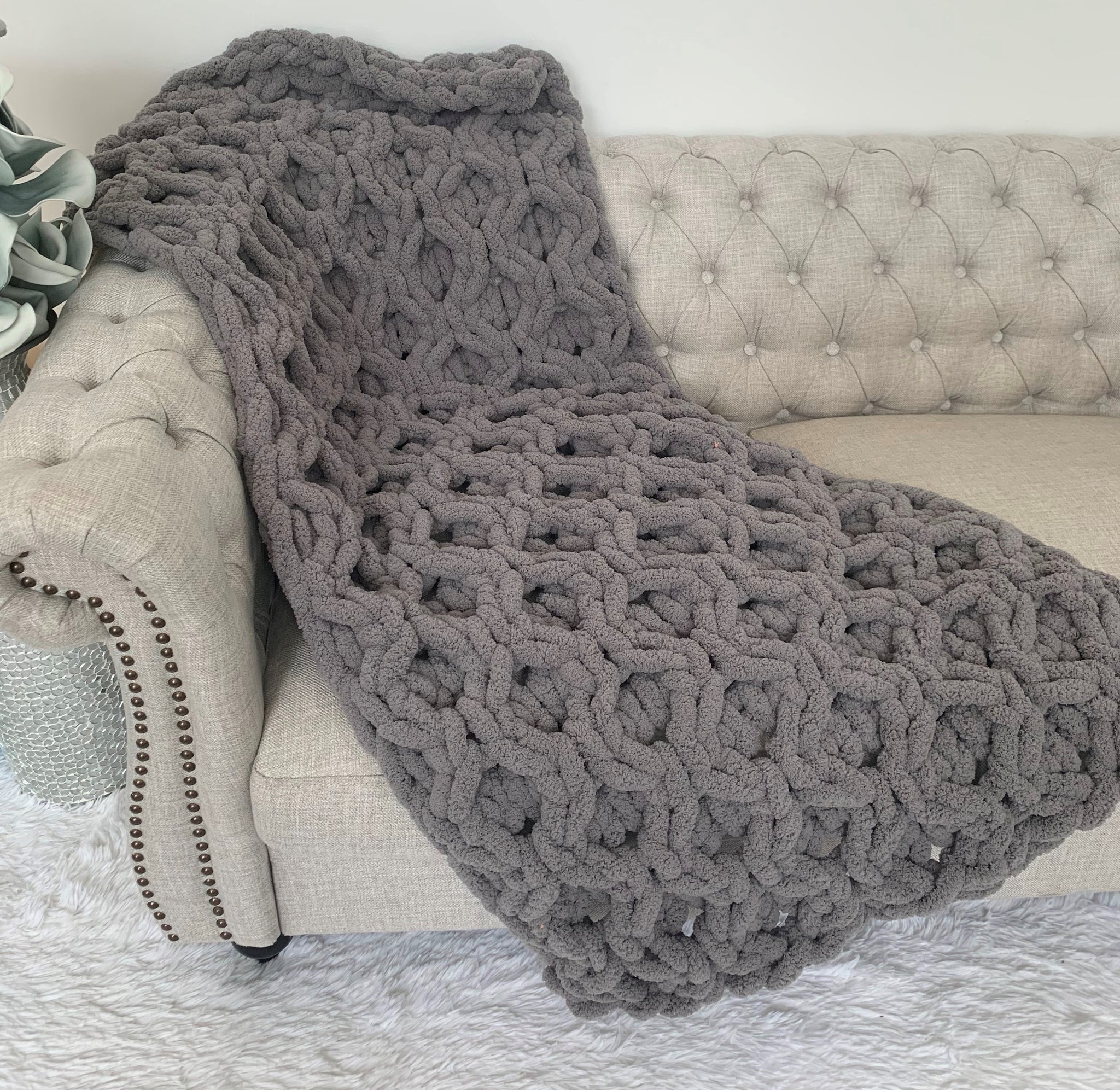 Honeycomb Blanket Crochet Kit. Chunky Throw Crochet Kit. Hexagonal Throw.  Easy Crochet Kit by Wool Couture 