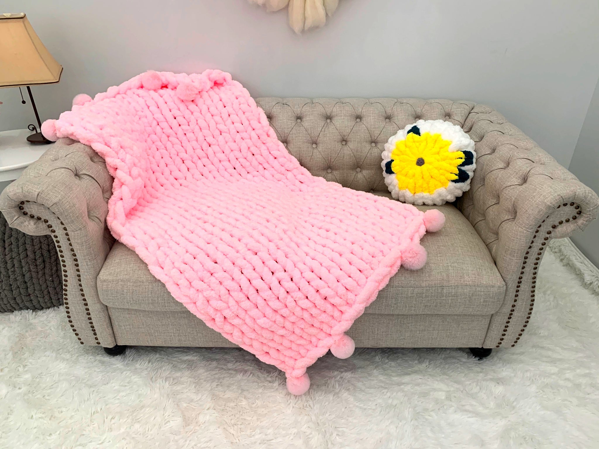 Chunky Knit Chenille Yarn blanket – BeCozi