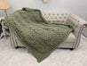 Chunky Chenille Yarn Blanket, Cable knit