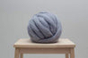 Merino Wool DIY Knit Kit with Needles, Cable Knit Medium Throw 40x60 in