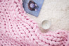Tube yarn blanket, Pink