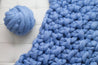 Merino Wool DIY Knit Kit with Needles, Large Blanket 50x60 in, Seed Pattern