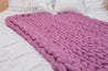 DIY kit: Blanket 35x60 in, Merino wool, Arm knit, Printed pattern