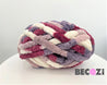 DIY Knit Kit with Needles, Chunky chenille yarn, Small Throw 30x50 in