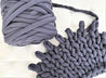 Chunky Knit Pouf/Ottoman, Cotton tube yarn