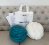 Vegan Yarn DIY Hand Knit Kit for Round Pillow