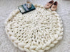 Hand Knit Circular Rug, Merino wool