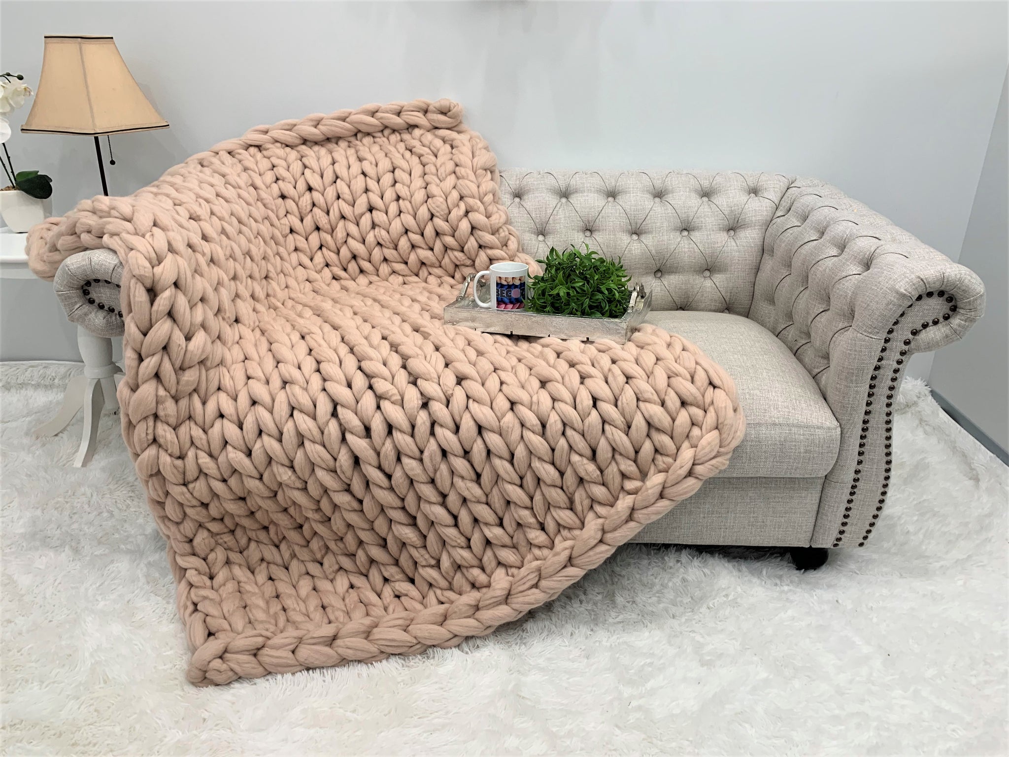 Celeste Chunky Wool Throw  Handcrafted with Merino Wool – The